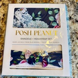 NEW Posh Peanut Bamboo Swaddle & Headwrap Set in “Hayley” MSRP $40 Floral Gift